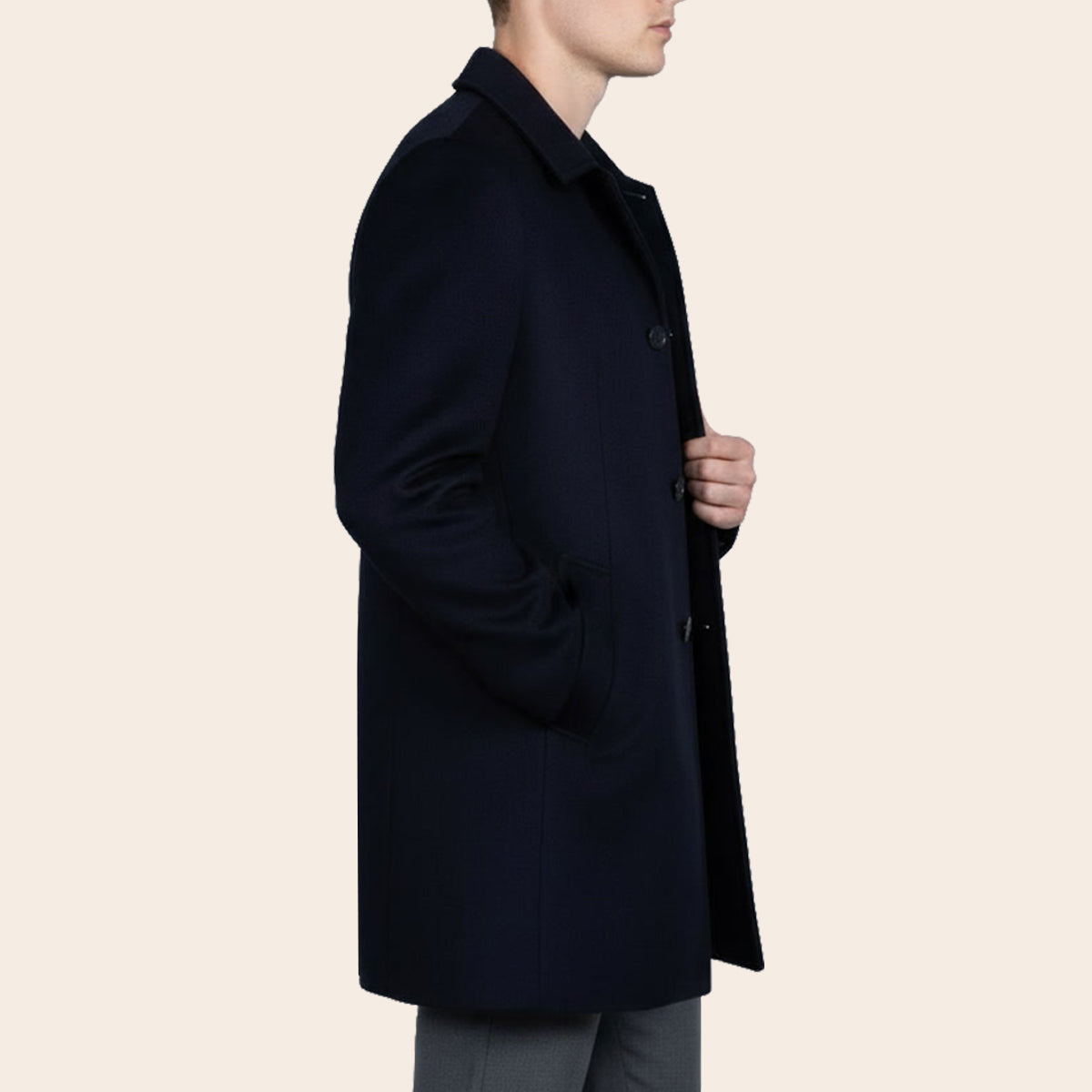 Men's Wool Blend Half Coat (LBL-35|CLR)