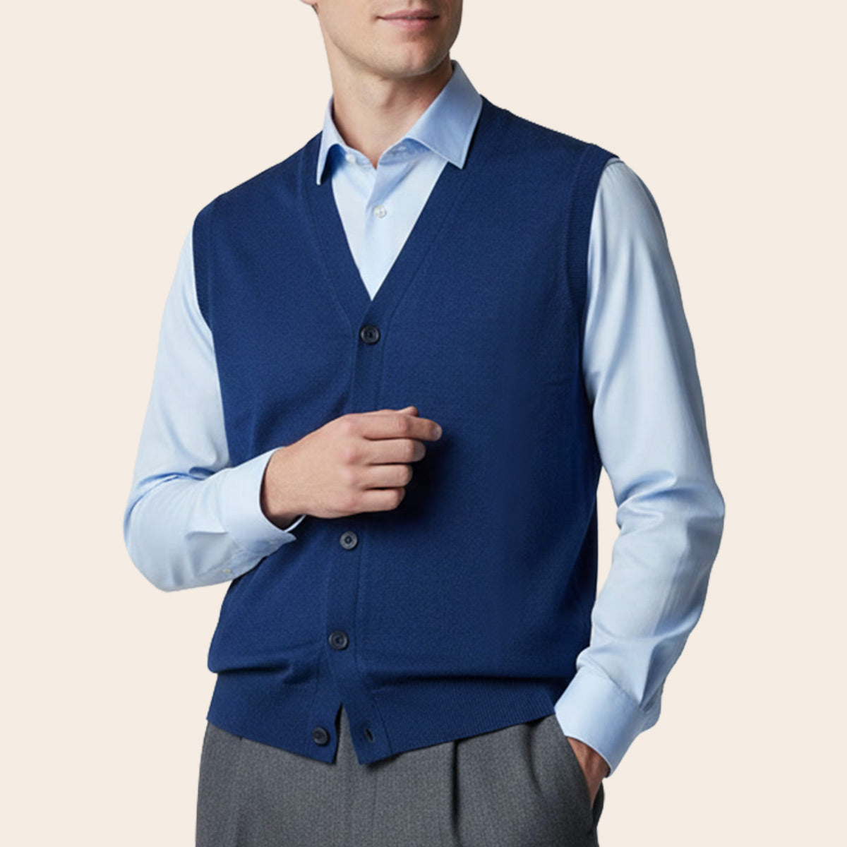Men's Club Merino Cardigan (WPT-806|VNK/SLL)