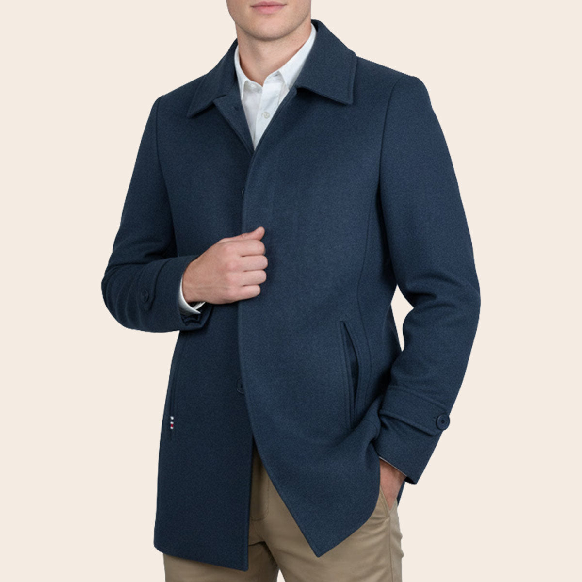 Men's Wool Blend Half Coat (LBL-34|MCT)