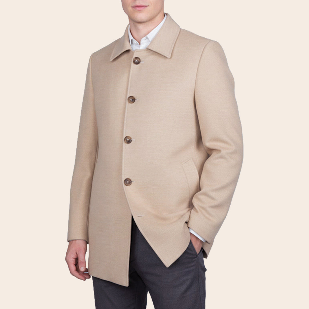 Men's Wool Blend Half Coat (LBL-31|CLR)