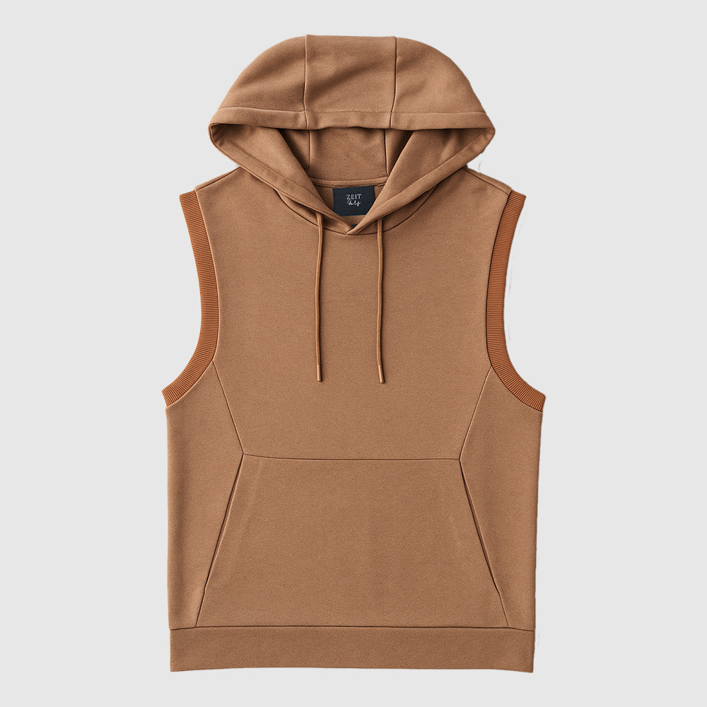 Men's Double Knit Sleeveless Hoodie (PVSS-6|U3192)