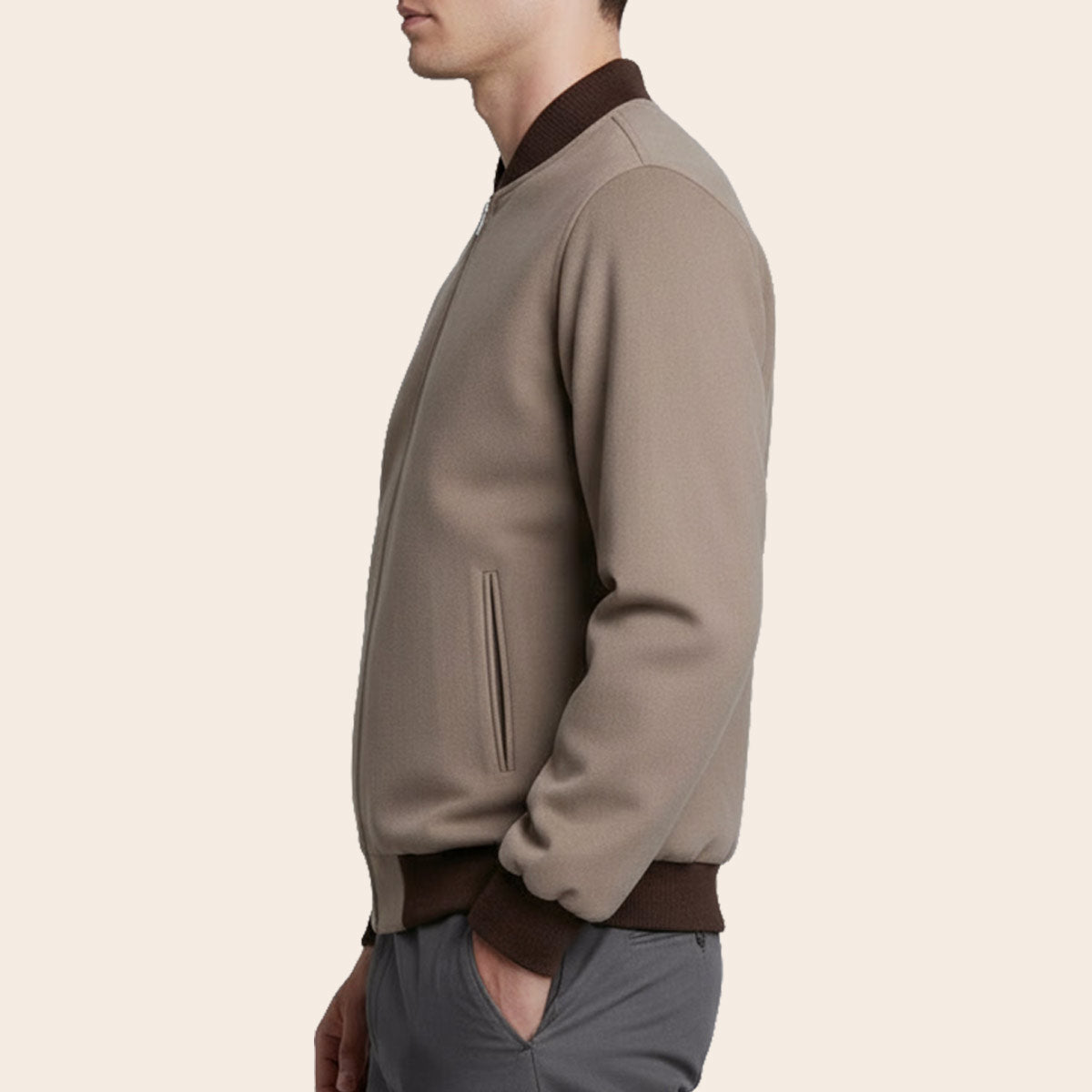 Men's Microfiber Bomber Jacket (ORGKNT-4|BR3)