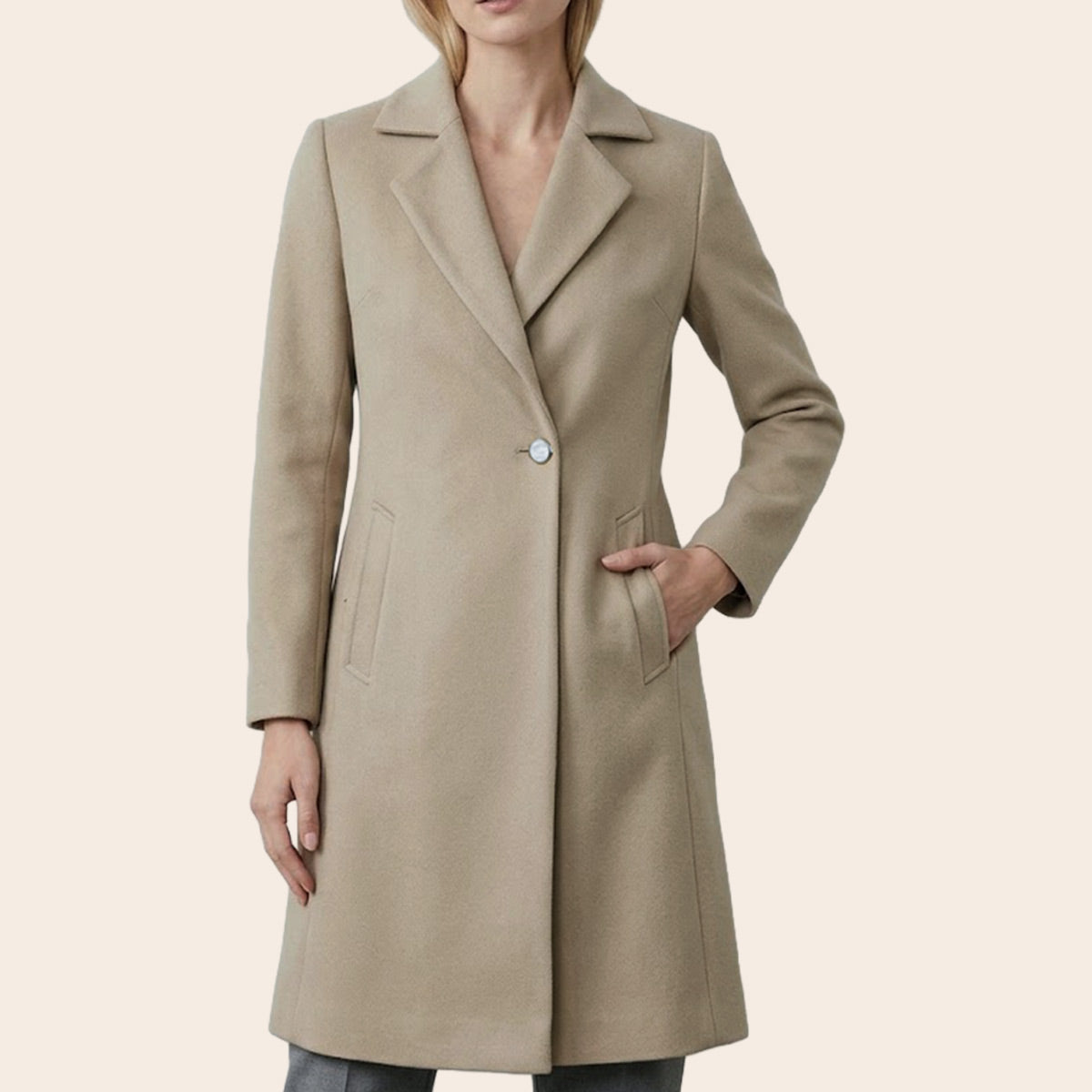 Women's Feather Form Half Coat (KNT-112|1114)