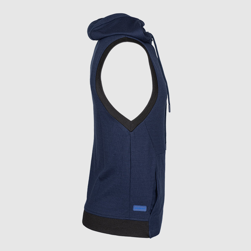 Men's Double Knit Sleeveless Hoodie (PVSS-8|U3192)