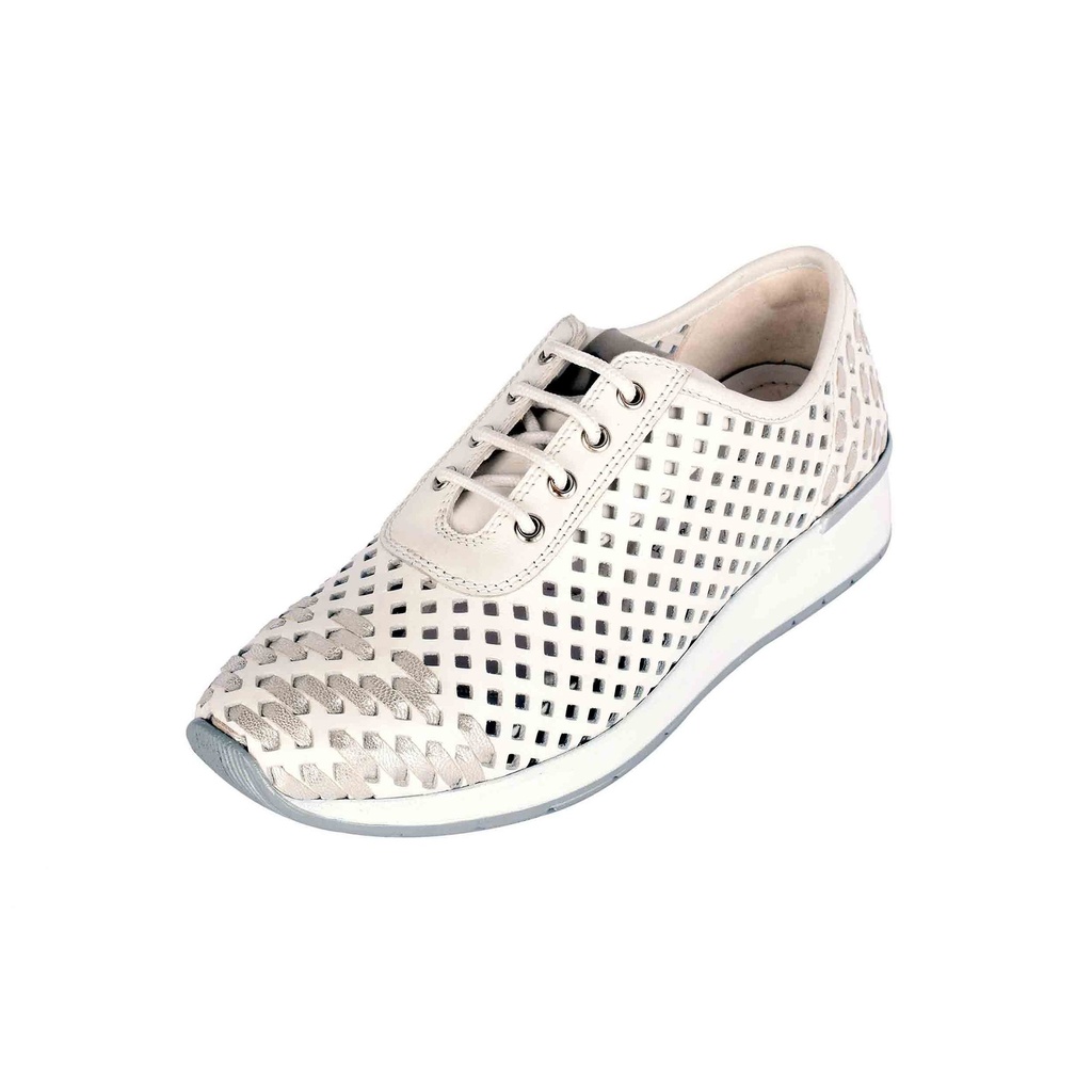 White Checkered Leather Sneaker (PAK-SER-17-04-8416|MIS/1)