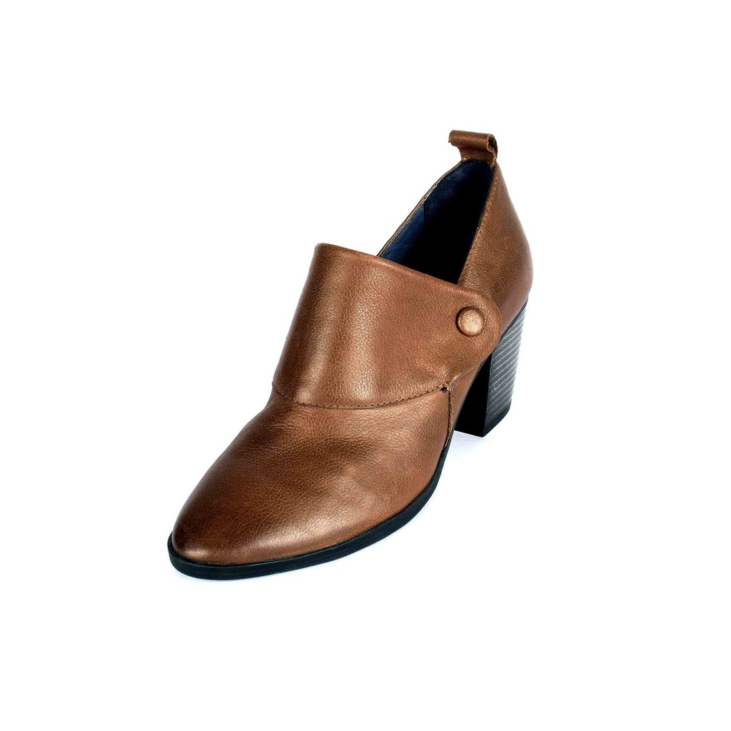 Brown Plain Leather Ankle Bootie (PAK-SER-19-10-13699|MIS/1)